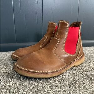 Women’s Duckfeet Boots - Brown and Red Ankle Boots with Elastic Panels